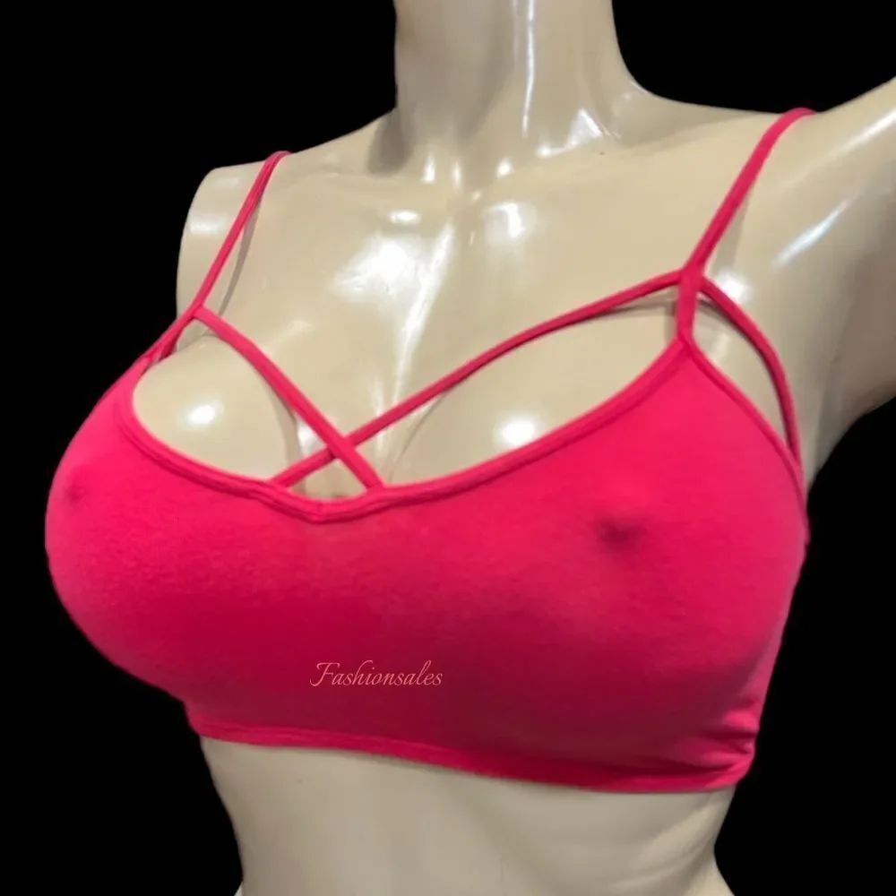 Victoria’s Secret Cotton Strappy Unlined bralette bra red Large